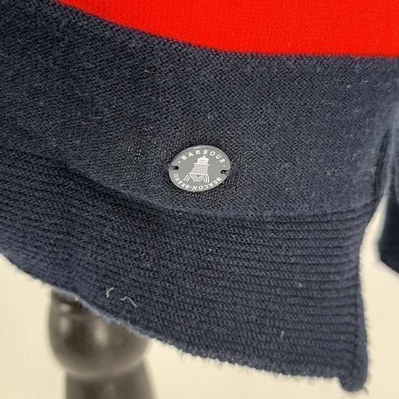Barbour Blue/White/Red Striped Crewneck Sweater Size Medium - Picture 3 of 12